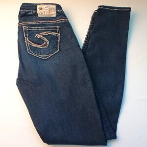 Silver Jeans Co Denim Size 28/6 Suki Super Skinny Low Rise Medium Dark Wash